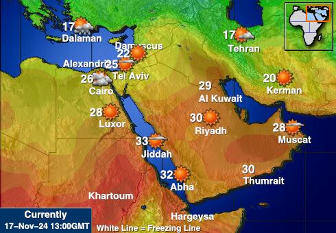 Izrael Vreme Temperatura Zemljevid 