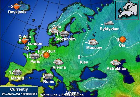 Italy Mapa temperatura Tempo 