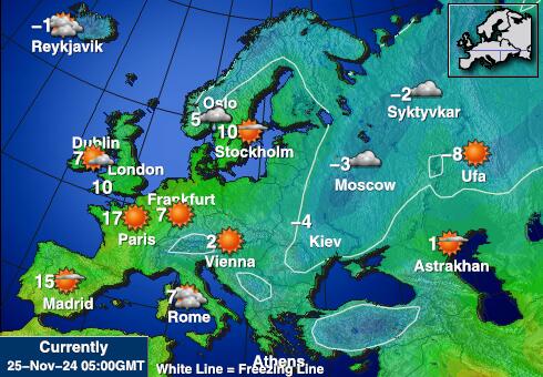 Italië Weer temperatuur kaart 