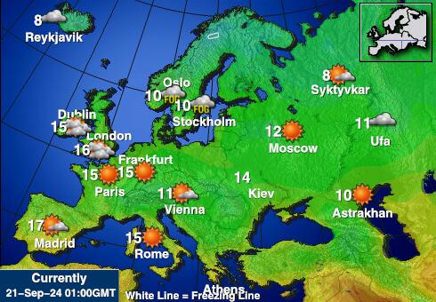 Italien Vejret temperatur kort 