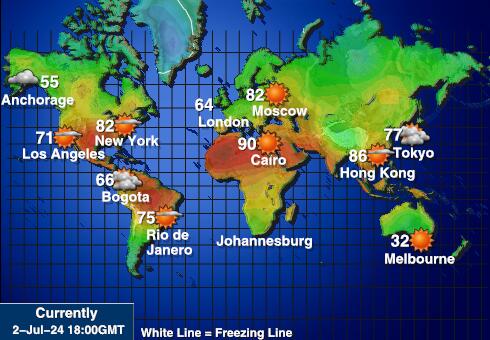 揚馬延島 天氣溫度圖 
