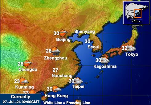 Jaapan Ilm temperatuur kaart 