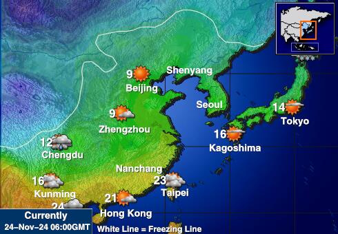 Japonia Temperatura Mapa pogody 