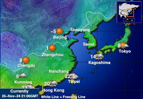 Japan Weer temperatuur kaart 