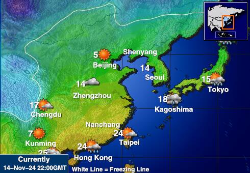 Japan Været temperatur kart 