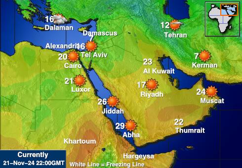 Jordanië Weer temperatuur kaart 