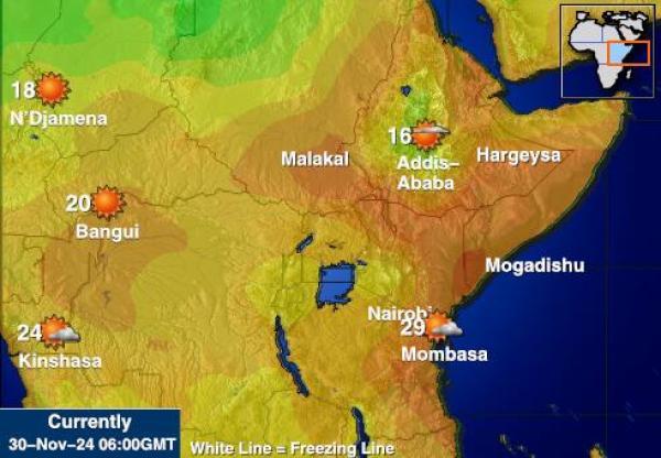 Kenya Været temperatur kart 