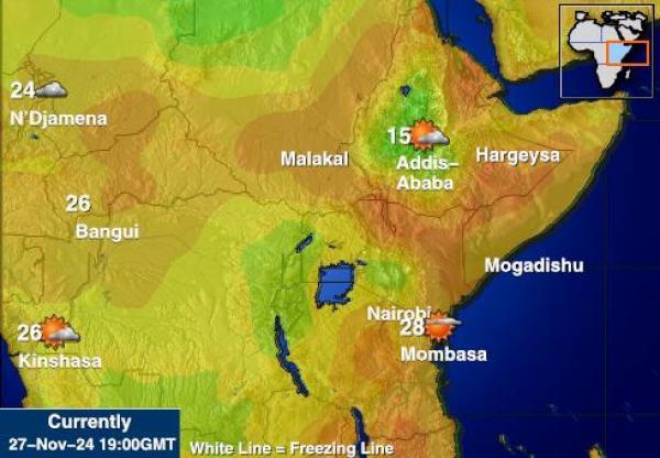 Kenia Wetter Temperaturkarte 