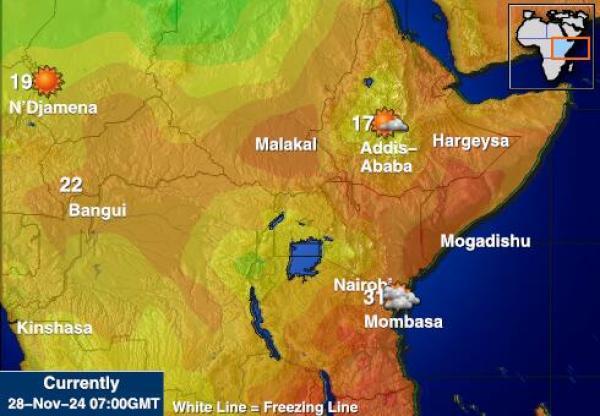 Kenia Temperatura Mapa pogody 