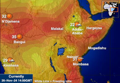 Kenya Ilm temperatuur kaart 