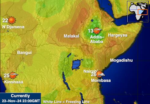 Kenya Vejret temperatur kort 