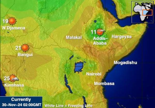 Kenia Harta temperaturii vremii 