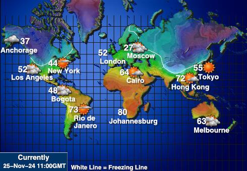 Kiribati Mapa temperatura Tempo 