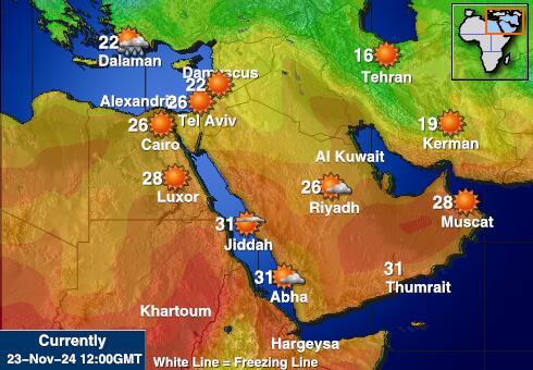 Kuwait Veður hitastig kort 