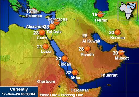 Kuveit Ilm temperatuur kaart 