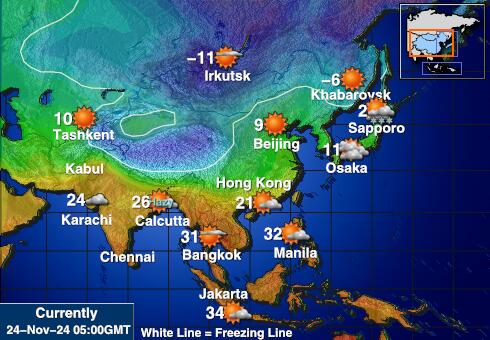 Kirgistan Temperatura Mapa pogody 