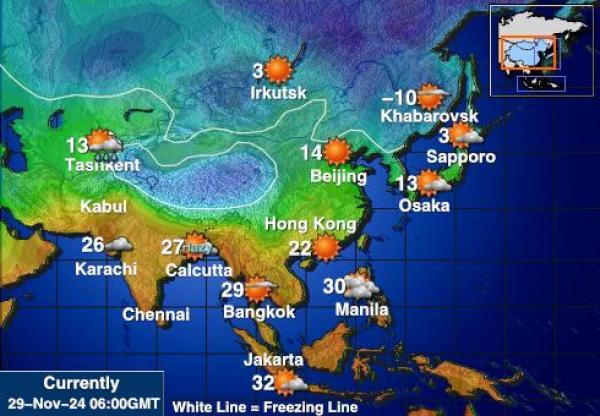 キルギスタン 天気温度マップ 