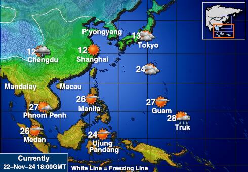 Laos Ilm temperatuur kaart 