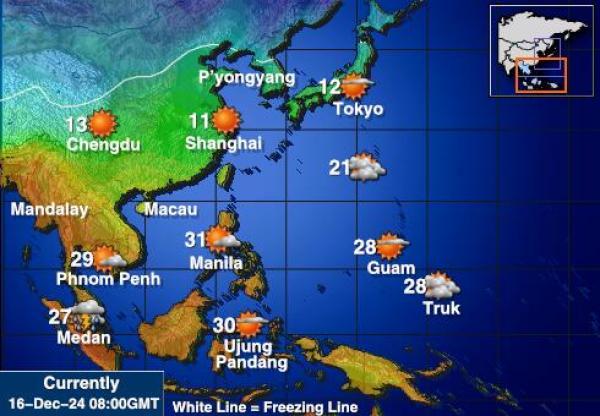 Laos Hava sıcaklığı haritası 