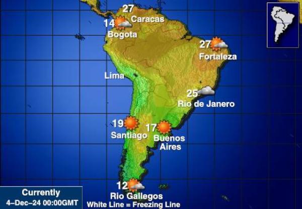 Latin America Weather Temperature Map 