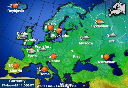 Latvija Vreme Temperatura Zemljevid 