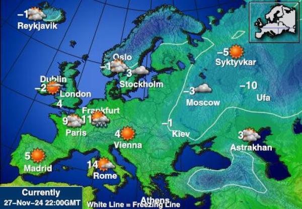 Letland Vejret temperatur kort 