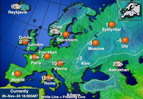 Läti Ilm temperatuur kaart 