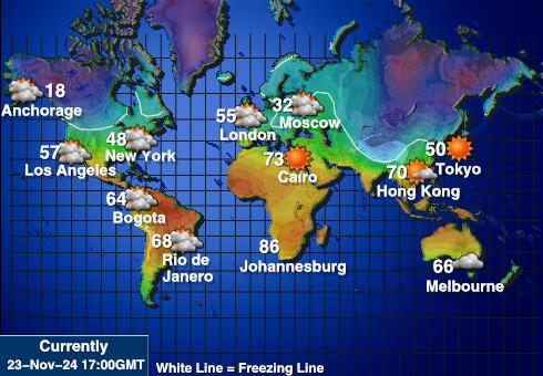 Libanon Wetter Temperaturkarte 