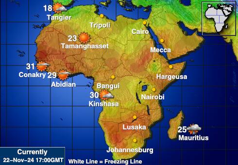 Libeeria Ilm temperatuur kaart 