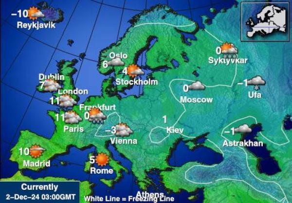 Liechtenstein Mapa de temperatura Tiempo 