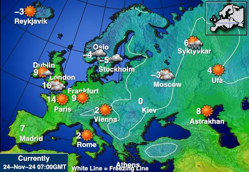 Luksemburg Temperatura Mapa pogody 