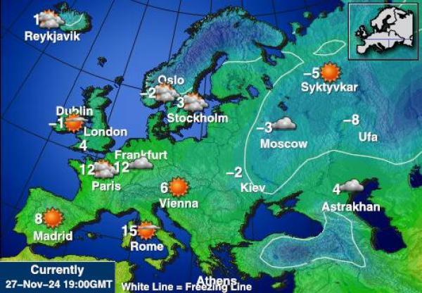 Luxemburg Vädertemperaturkarta 