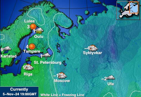 Makedonija Vremenska prognoza, Temperatura, karta 