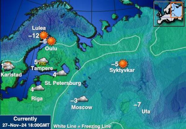 Mazedonien Wetter Temperaturkarte 