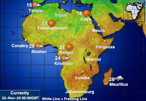 Malawi Weer temperatuur kaart 