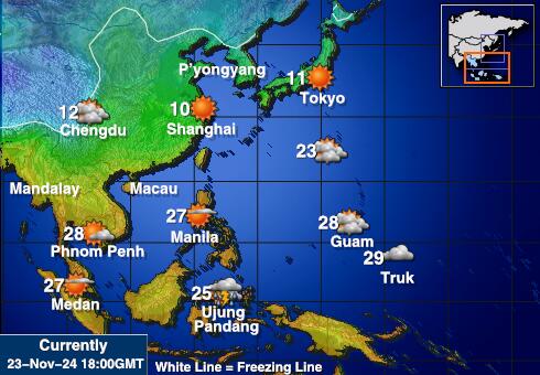 Malaysia Wetter Temperaturkarte 