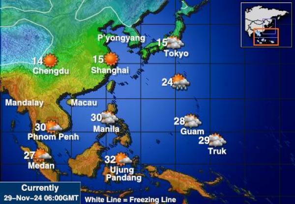 マレーシア 天気温度マップ 