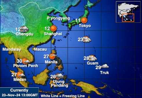 Malaisie Carte des températures de Météo 