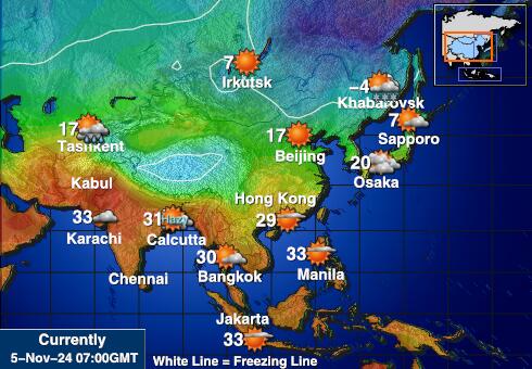 Malediwy Temperatura Mapa pogody 