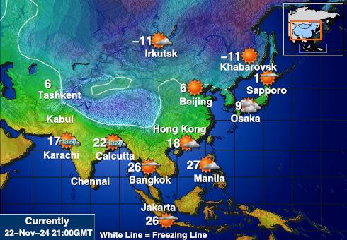 Maldiivid Ilm temperatuur kaart 