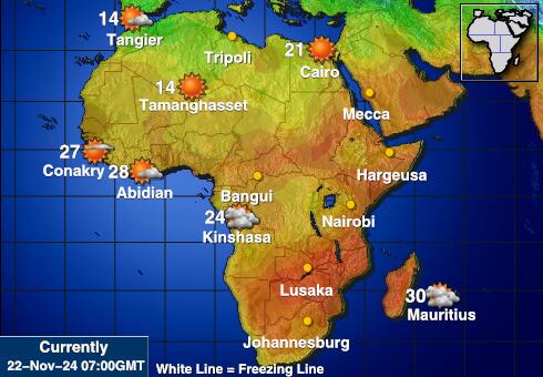 Mali Weer temperatuur kaart 