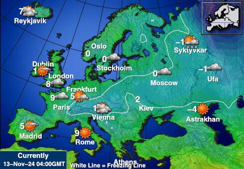 Malta Vremenska prognoza, Temperatura, karta 