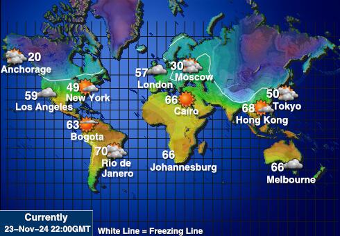 Marshall Islands Vremenska prognoza, Temperatura, karta 