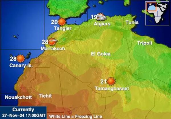 Mauritanie Carte des températures de Météo 