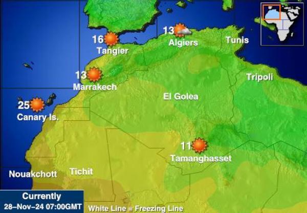 Mauretania Temperatura Mapa pogody 