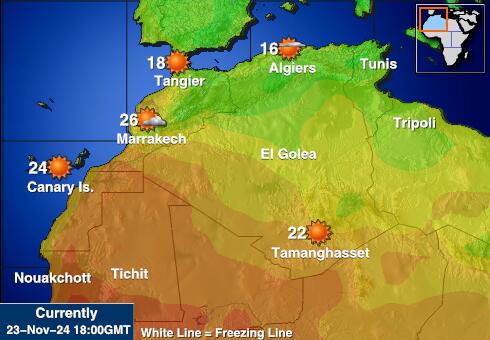 Mauretanien Wetter Temperaturkarte 