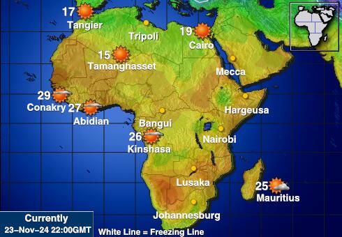 Mauritius Vejret temperatur kort 