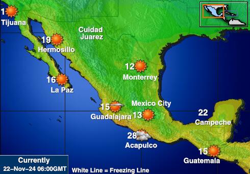 Mexico Weer temperatuur kaart 