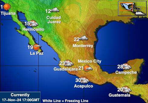 Mehhiko Ilm temperatuur kaart 