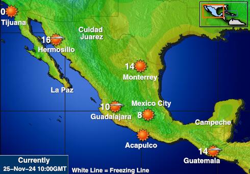 Meksiko Vremenska prognoza, Temperatura, karta 